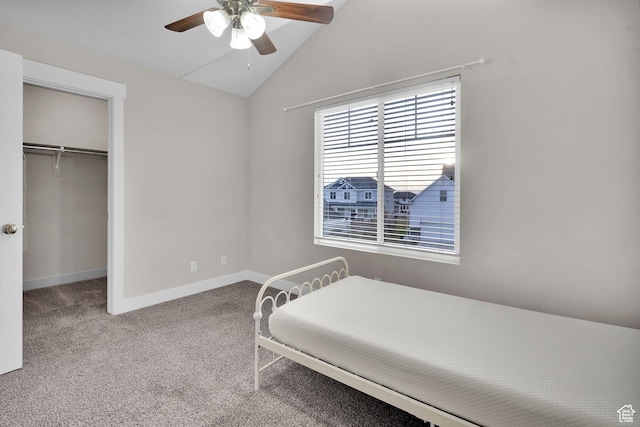 681 S Vance Dr W, Layton, UT 84041 - bedroom with carpet, vaulted ceiling, a closet, baseboards, and a walk in closet