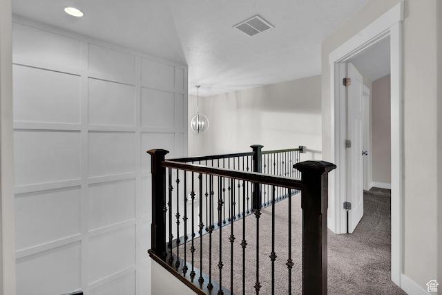 681 S Vance Dr W, Layton, UT 84041 - stairs with carpet flooring, baseboards, a chandelier, and recessed lighting