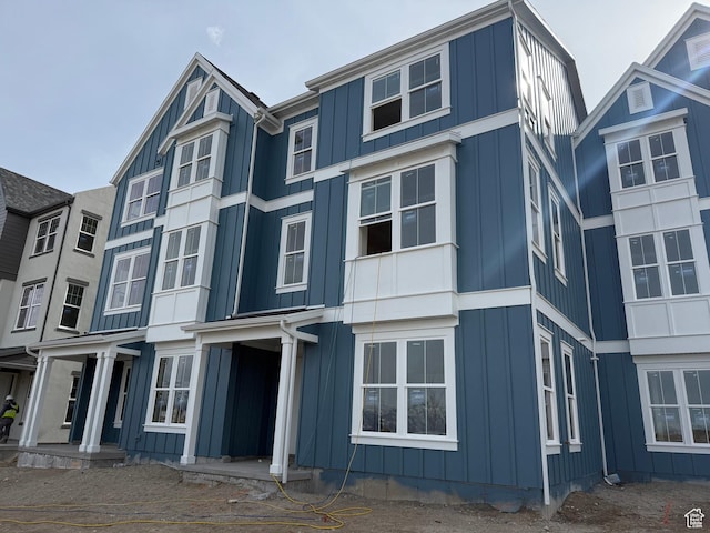view of property featuring board and batten siding