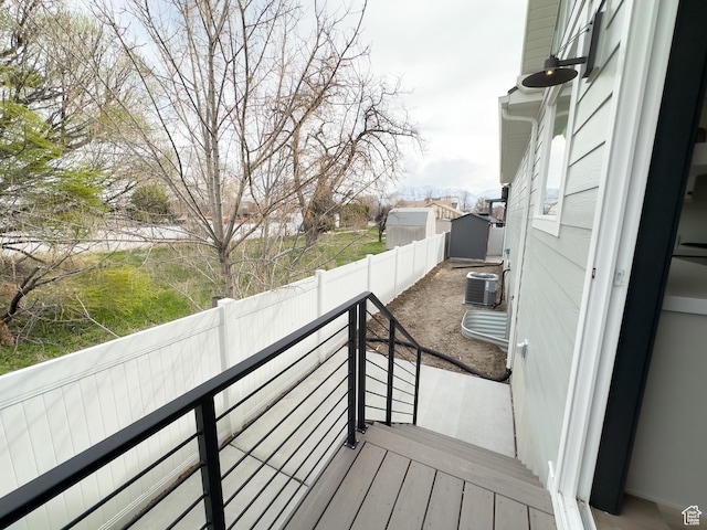 balcony featuring central AC