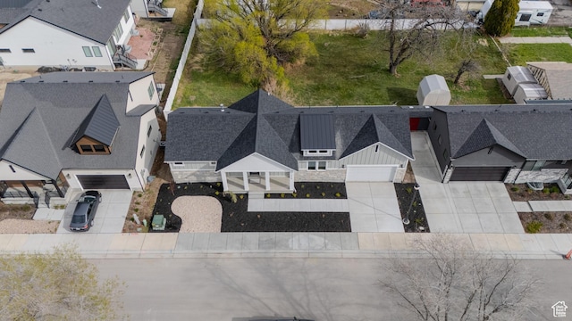 bird's eye view with a residential view