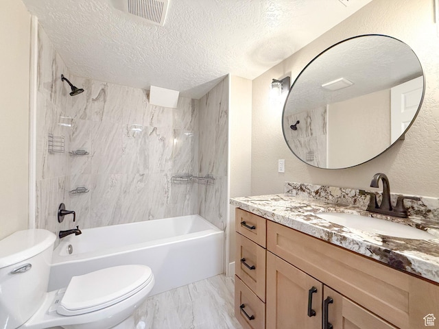 510 W Highway Dr, Wellington, UT 84542 - bathroom with visible vents,  shower combination, toilet, and a textured ceiling