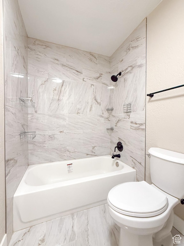 510 W Highway Dr, Wellington, UT 84542 - bathroom featuring marble finish floor, toilet, and shower / bath combination