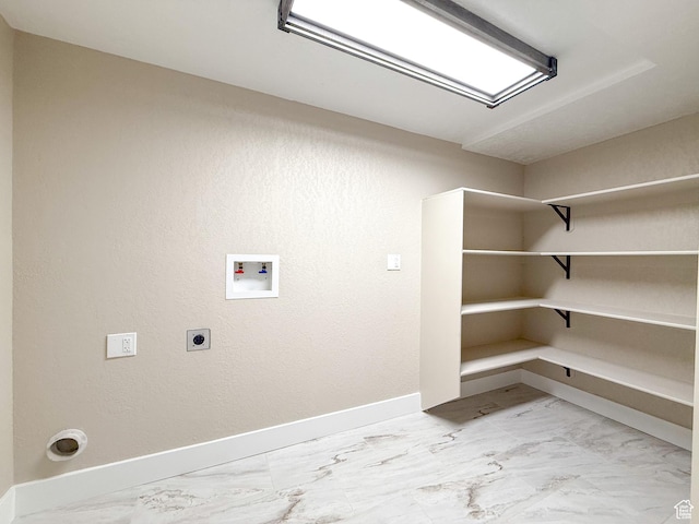 510 W Highway Dr, Wellington, UT 84542 - washroom with marble finish floor, baseboards, washer hookup, and laundry area