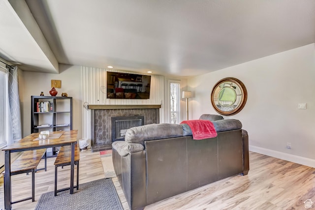 1637 Village Round Dr Unit 8, Park City, UT 84098 - living area with baseboards, a fireplace, and wood finished floors
