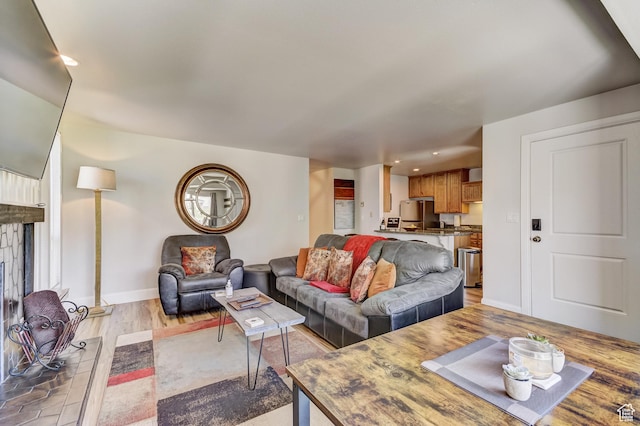 1637 Village Round Dr Unit 8, Park City, UT 84098 - living room with baseboards, wood finished floors, and recessed lighting