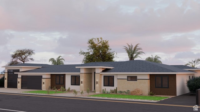 3945 Hillside Way, Santa Clara, UT 84765 - view of front of property with roof with shingles, stucco siding, an attached garage, and concrete driveway
