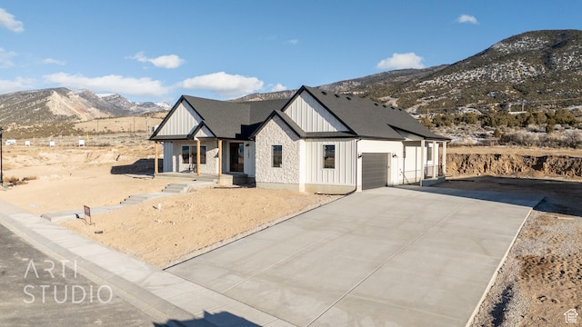 1283 S 500 W Unit 10, Manti, UT 84642 - modern inspired farmhouse with a mountain view, driveway, a garage, and board and batten siding