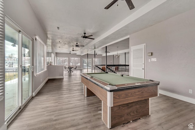 742 S 400 E Unit H102, Salt Lake City, UT 84111 - recreation room featuring ceiling fan, wood finished floors, and billiards