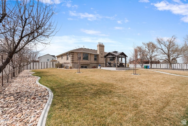 12381 S 3600 W, Riverton, UT 84065 - view of yard with a gazebo, fence private yard, and a patio area