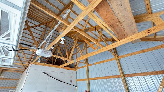 interior space featuring vaulted ceiling