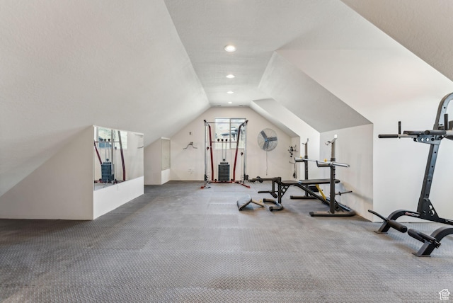 1101 E Stage Coach Run N, Morgan, UT 84050 - workout area featuring lofted ceiling and recessed lighting
