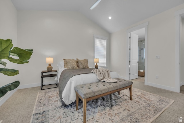 6579 W Bonnie Jean Ln Unit 12, Herriman, UT 84096 - bedroom with baseboards, lofted ceiling, and carpet flooring