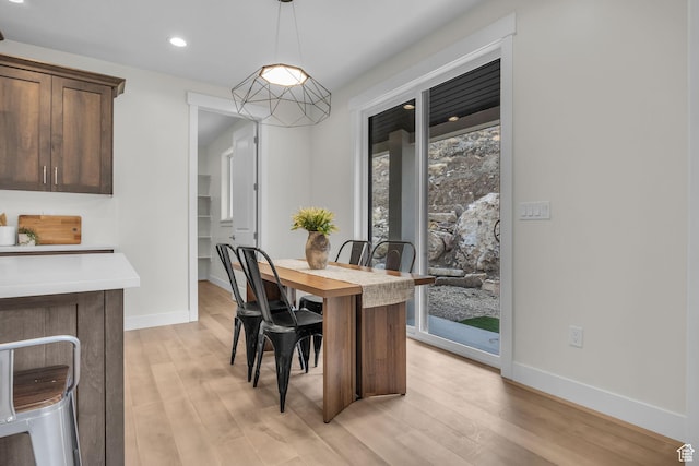 6579 W Bonnie Jean Ln Unit 12, Herriman, UT 84096 - dining room featuring baseboards, light wood-style flooring, and recessed lighting
