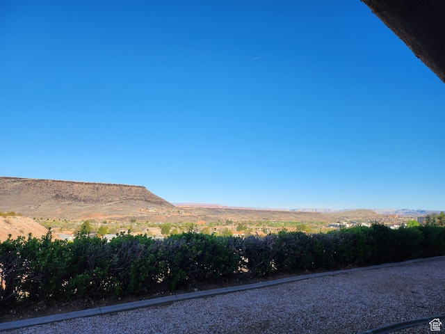 view of yard featuring a mountain view