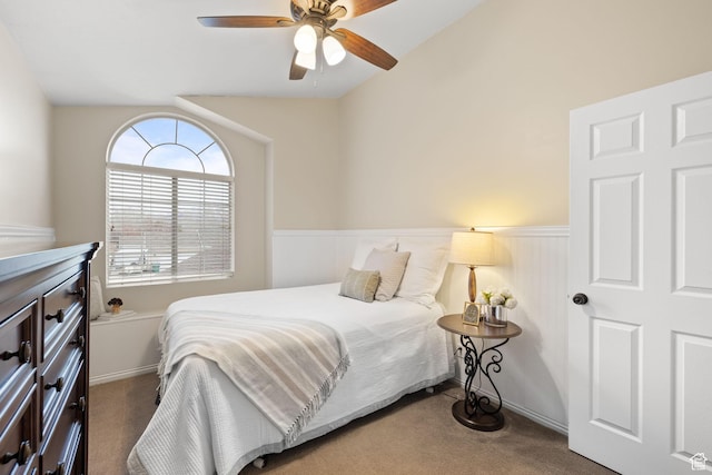 4721 W Country Club Dr, Highland, UT 84003 - carpeted bedroom featuring a wainscoted wall and a ceiling fan