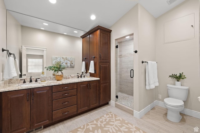 4721 W Country Club Dr, Highland, UT 84003 - full bath with a shower stall, double vanity, toilet, and a sink