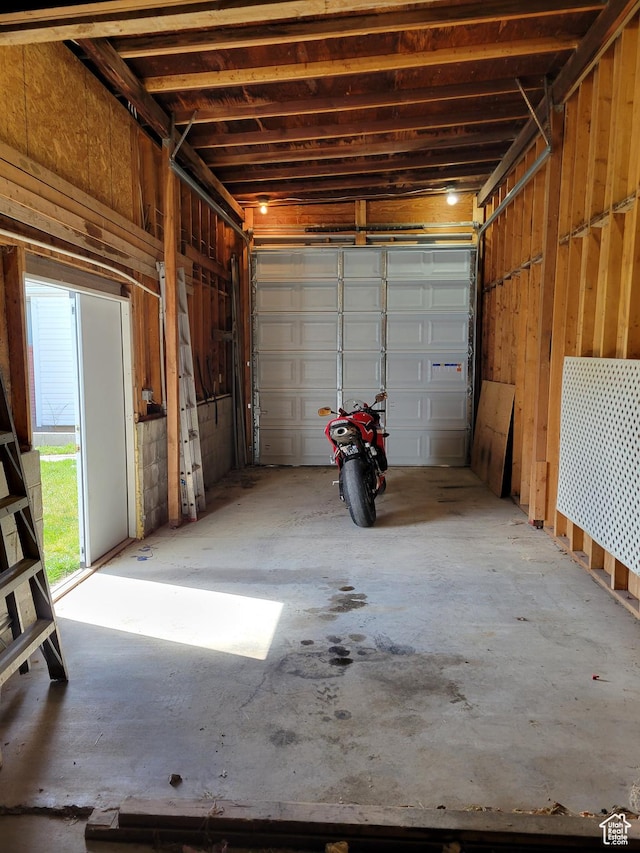 view of garage