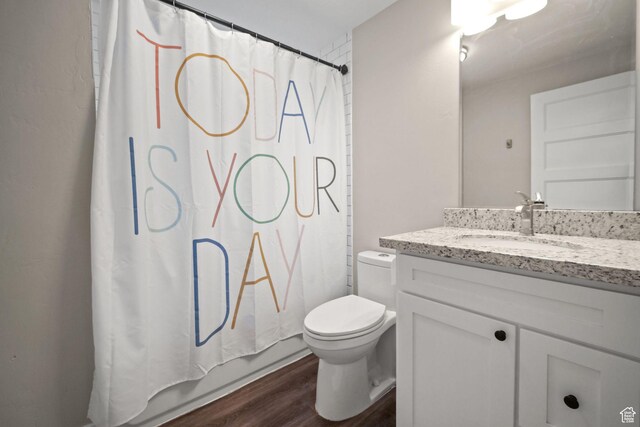 214 W 600 S, Heber City, UT 84032 - bathroom with toilet, vanity, and wood finished floors