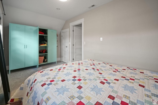 214 W 600 S, Heber City, UT 84032 - bedroom featuring carpet, vaulted ceiling, and visible vents
