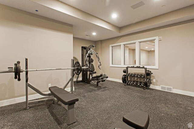 2748 E 1060 S, Spanish Fork, UT 84660 - exercise area with baseboards, visible vents, and recessed lighting