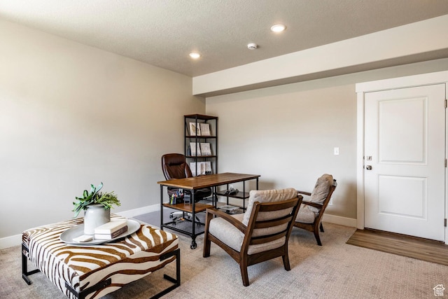 2748 E 1060 S, Spanish Fork, UT 84660 - interior space featuring a textured ceiling, baseboards, light colored carpet, and recessed lighting