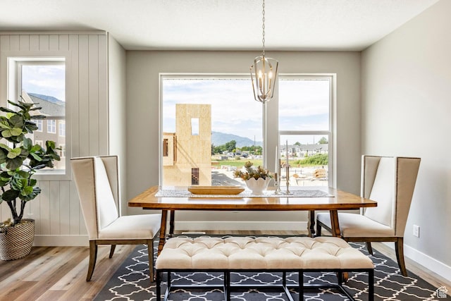 2748 E 1060 S, Spanish Fork, UT 84660 - dining space with plenty of natural light, a mountain view, and wood finished floors