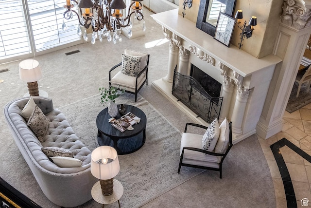 2726 E Wasatch Dr Unit 18, Salt Lake City, UT 84108 - living area featuring visible vents and a fireplace