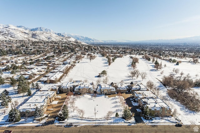 2726 E Wasatch Dr Unit 18, Salt Lake City, UT 84108 - snowy aerial view featuring a mountain view