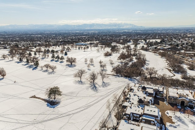 2726 E Wasatch Dr Unit 18, Salt Lake City, UT 84108 - snowy aerial view featuring a mountain view