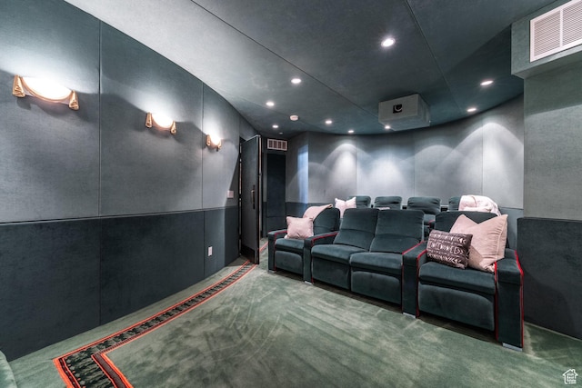 2726 E Wasatch Dr Unit 18, Salt Lake City, UT 84108 - carpeted cinema featuring visible vents and recessed lighting