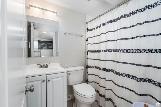 1305 N Valentine St, Salt Lake City, UT 84116 - bathroom featuring a shower with shower curtain, toilet, and vanity