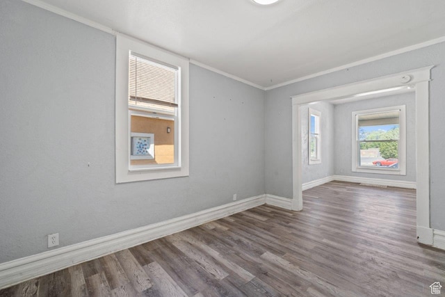 169 E 30th St S, Ogden, UT 84401 - unfurnished room with baseboards, ornamental molding, and wood finished floors