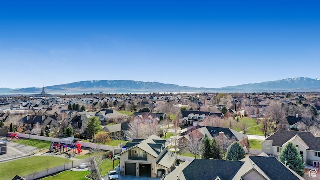 mountain view with a residential view