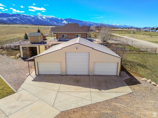 14480 N 8375 E, Spring City, UT 84662 - detached garage with a rural view, a mountain view, and fence