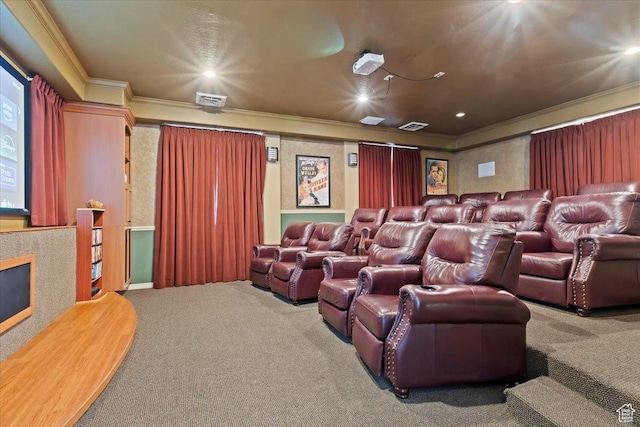 518 W 300 S Unit C, Springville, UT 84663 - cinema with visible vents, ornamental molding, and carpet flooring