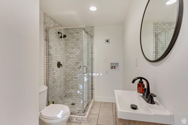 1448 E 155 S, Lindon, UT 84042 - bathroom with toilet, a sink, baseboards, and a shower stall