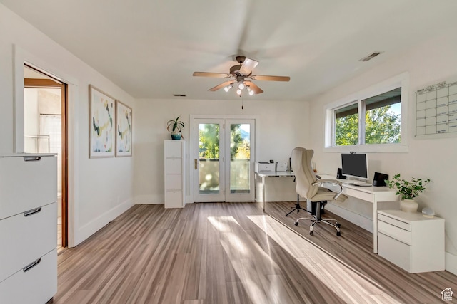 1448 E 155 S, Lindon, UT 84042 - office featuring a ceiling fan, baseboards, light wood-style floors, and visible vents