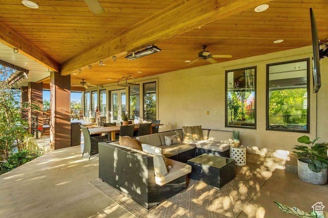1448 E 155 S, Lindon, UT 84042 - view of patio featuring outdoor dining space, an outdoor living space, and ceiling fan