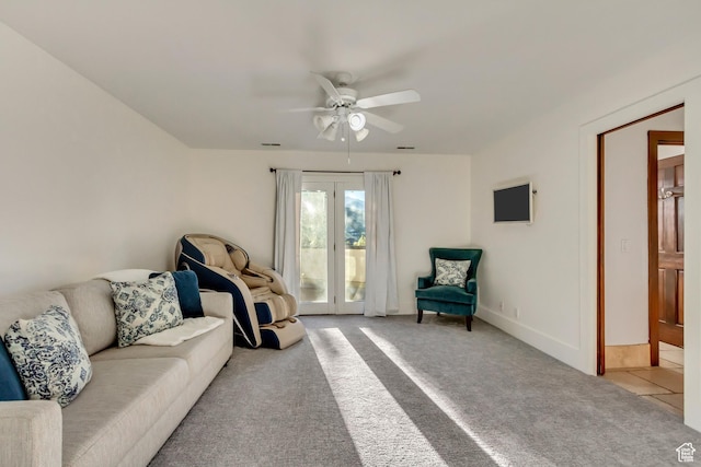 1448 E 155 S, Lindon, UT 84042 - living room with ceiling fan, visible vents, and light carpet