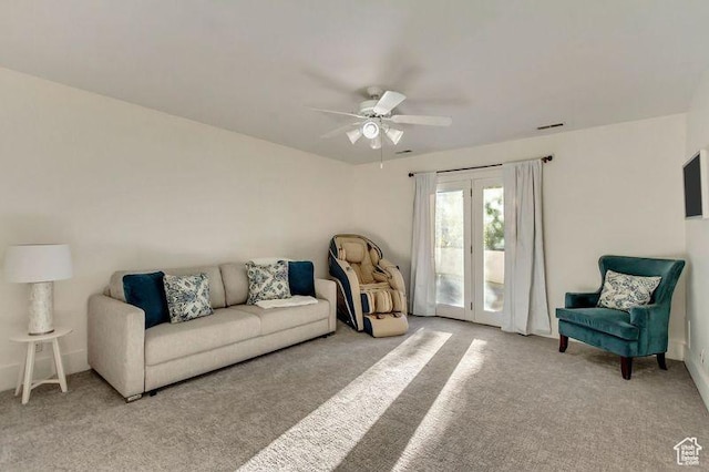 1448 E 155 S, Lindon, UT 84042 - carpeted living area featuring a ceiling fan and visible vents