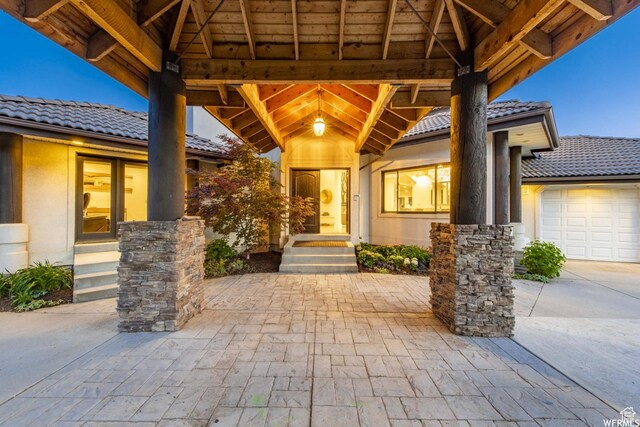 1448 E 155 S, Lindon, UT 84042 - view of patio featuring a gazebo and a garage