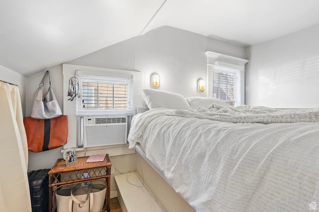 427 E 1st Ave, Salt Lake City, UT 84103 - bedroom with lofted ceiling and cooling unit
