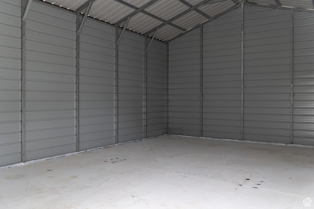 garage featuring metal wall