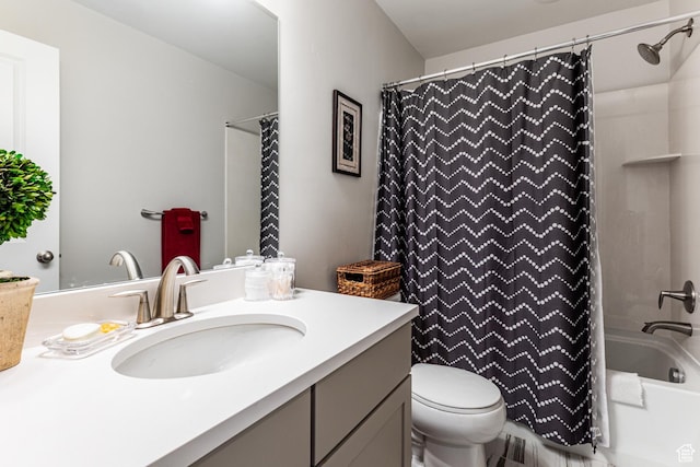 6065 N Westridge Rd, Heber City, UT 84032 - bathroom featuring vanity, shower / bath combination with curtain, and toilet