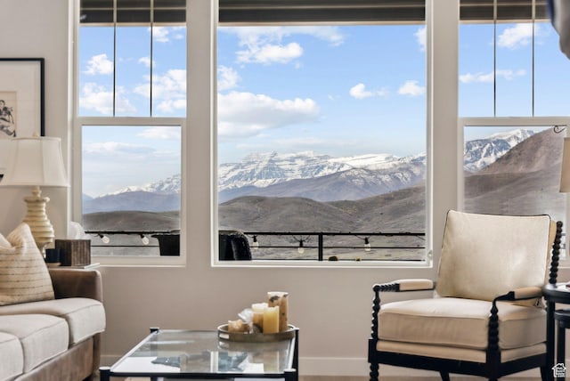 6065 N Westridge Rd, Heber City, UT 84032 - living area featuring plenty of natural light and a mountain view