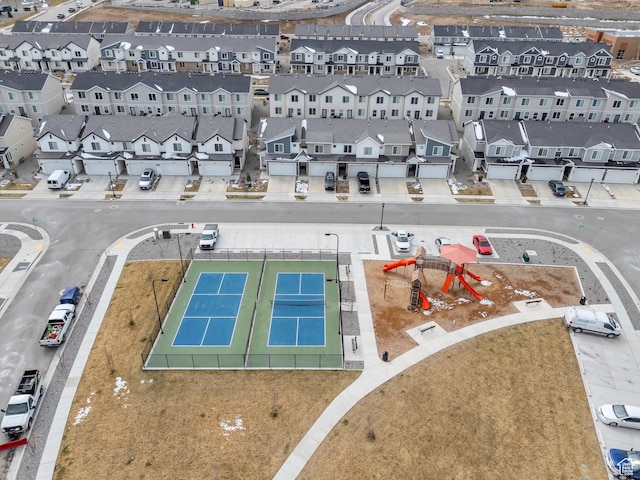 birds eye view of property featuring a residential view