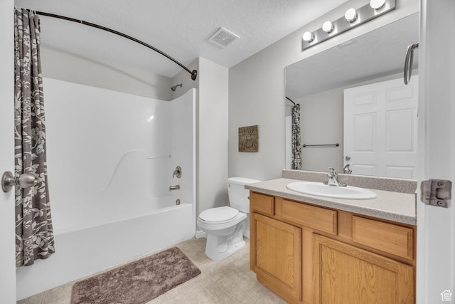 1598 Westbury Way Unit H, Lehi, UT 84043 - full bathroom featuring toilet, vanity, a textured ceiling, shower / tub combo, and visible vents