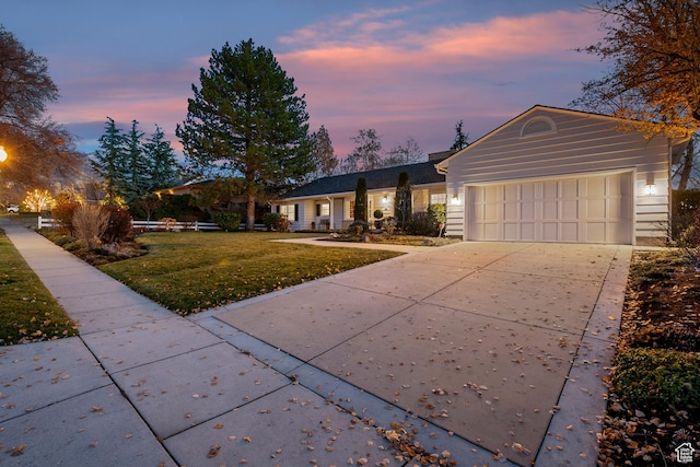 2532 E Maywood Dr, Salt Lake City, UT 84109 - ranch-style home featuring a garage, a front lawn, and concrete driveway