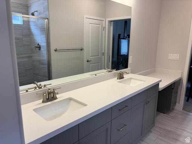 12038 S Middle Teton Dr Unit 134, Herriman, UT 84096 - full bathroom with a stall shower and double vanity
